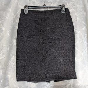 Theory Tweed Wool Blend Black Pencil Skirt Size 00